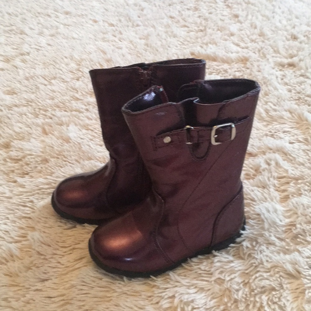 Toddler girls burgundy boots